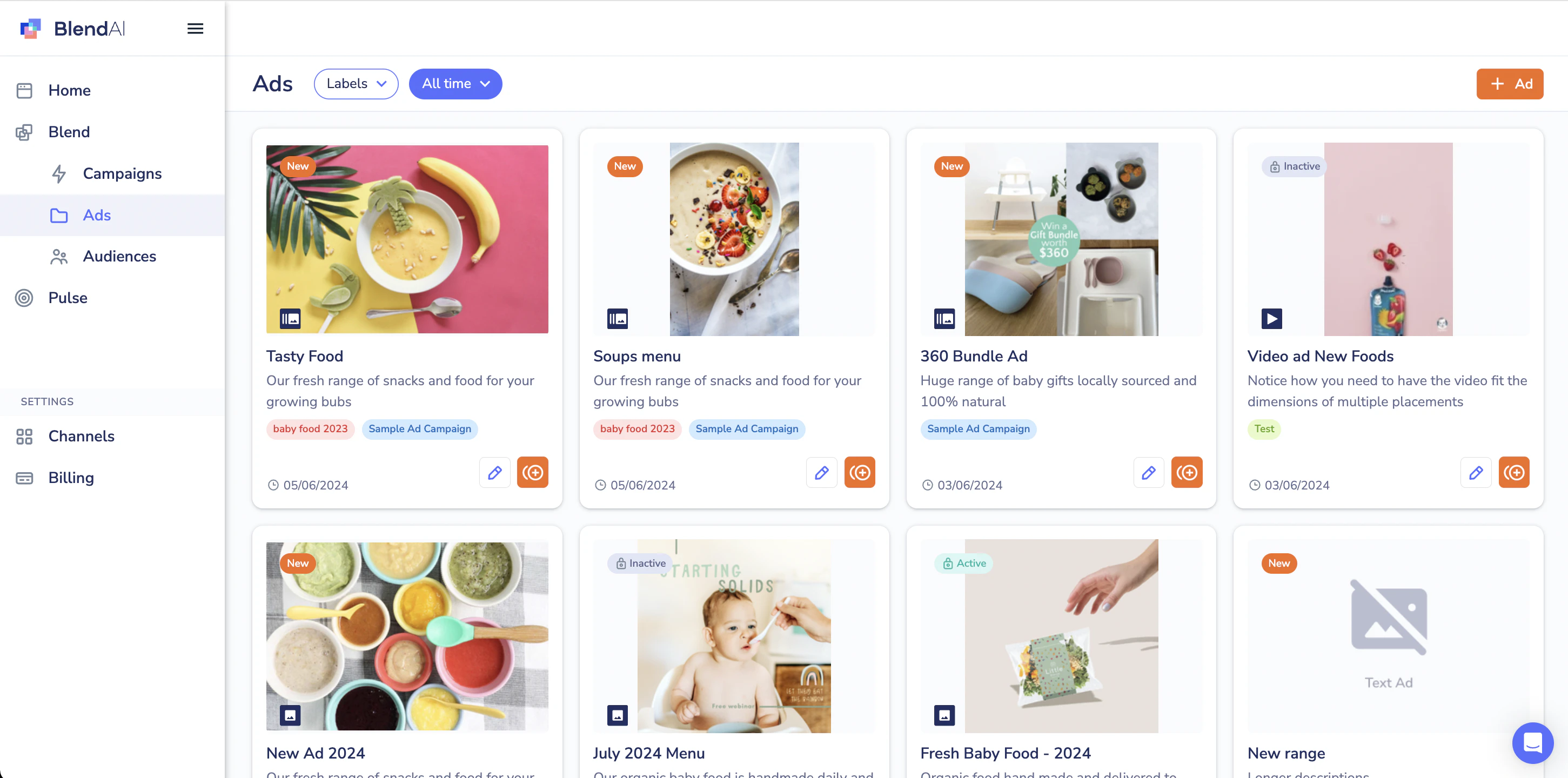 screenshot of Blend AI